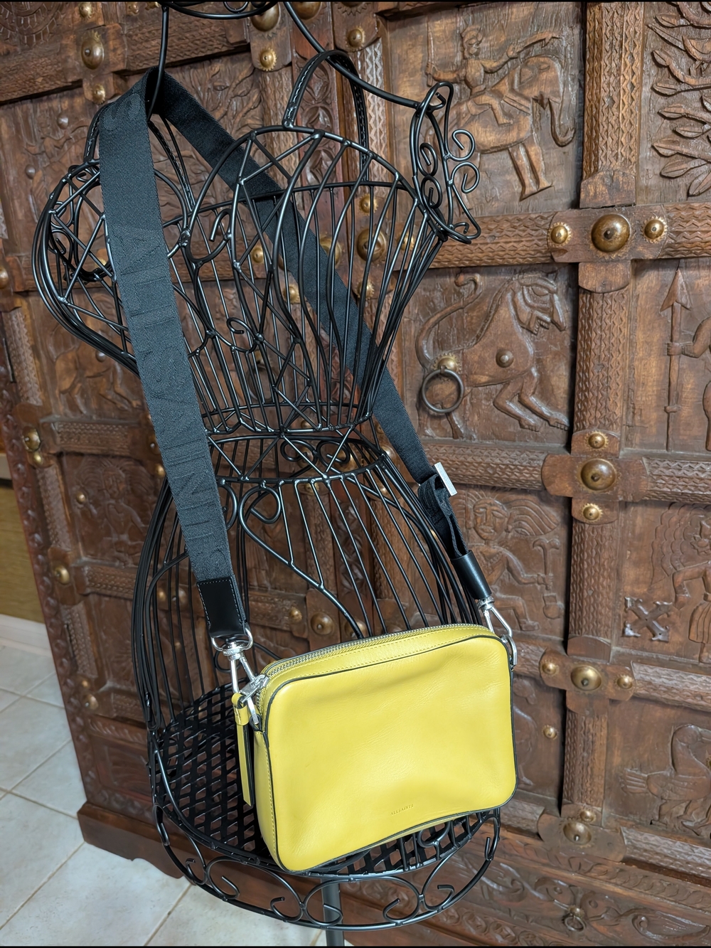 AllSaints Lucille Leather Crossbody Bag Sap Green/Avocado Green NWOT Rare